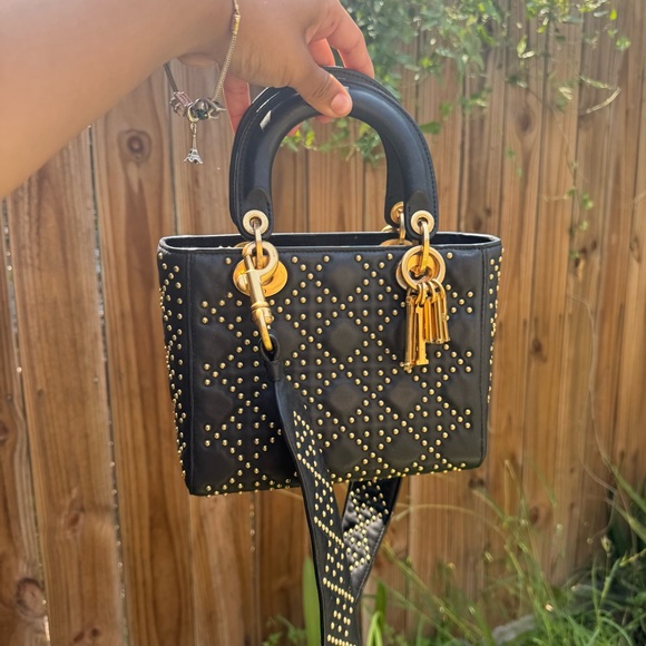 Christian Dior 2017 Supple Studded Mini Lady Dior - Picture 1 of 10